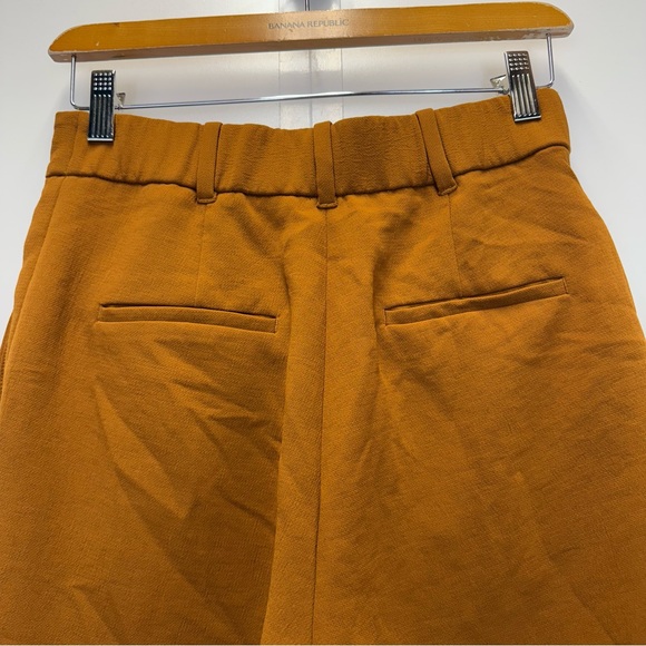 Aritzia Wilfred Pleated Burnt Orange Cuffed Trouser Pants - Picture 7 of 8